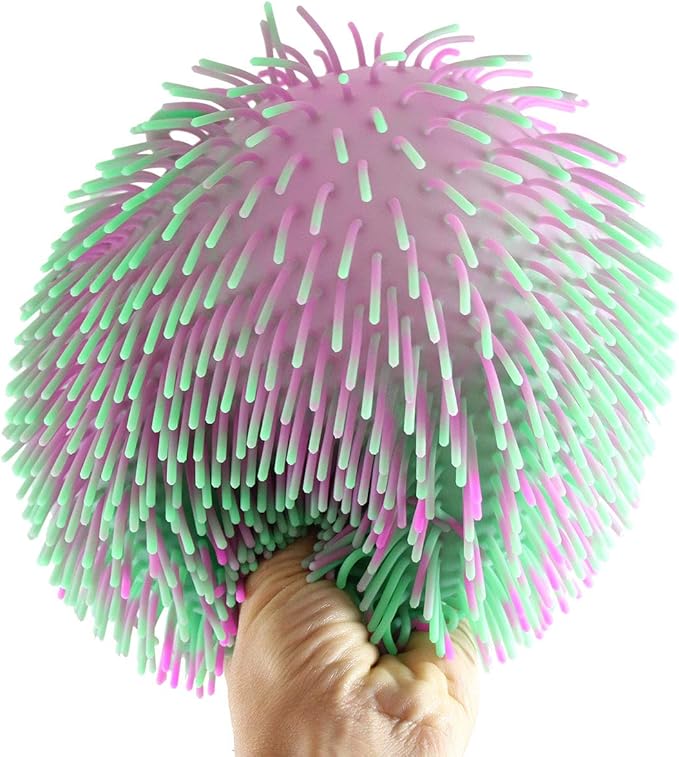 Curious Minds Busy Bags 1 Multi-Color Tie Dye Swirl Jumbo 8" Puffer Ball - Sensory Therapy Fidget Stress Balls - OT Autism SPD (1 Random Color Ball)