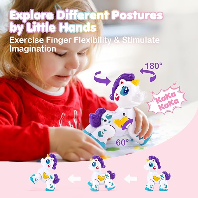 hahaland Toys for 1 Year Old Girl Toddler Girl Toys Unicorn Musical Light up Baby Girls, Interactive Travel One Year Old Baby Girl Birthday Gifts