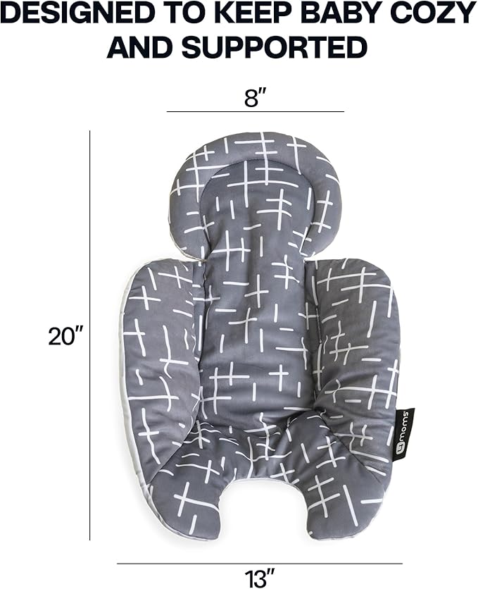 4moms RockaRoo and MamaRoo Infant Insert, Machine Washable, Soft, Plush Fabric, Reversible Design, Dark Grey