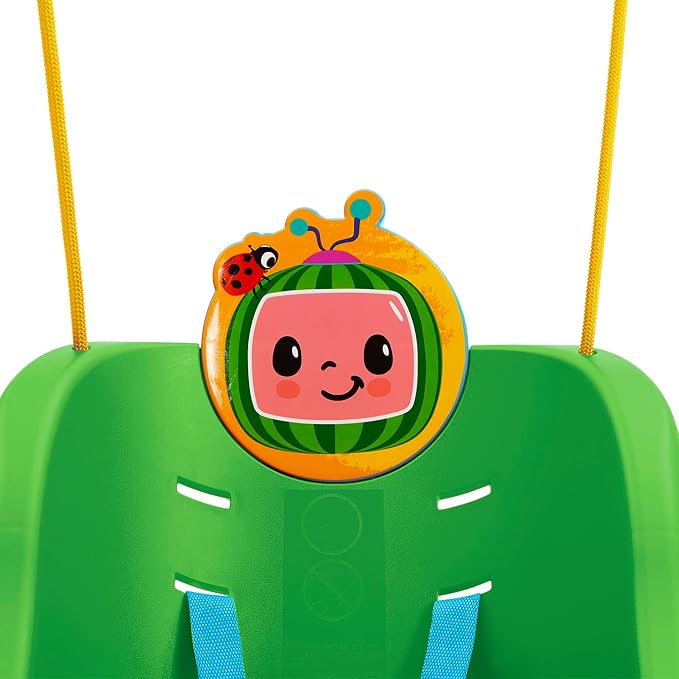 CoComelon 2-in-1 Outdoor Swing by Delta Children – for Babies and Toddlers – Full Bucket Seat