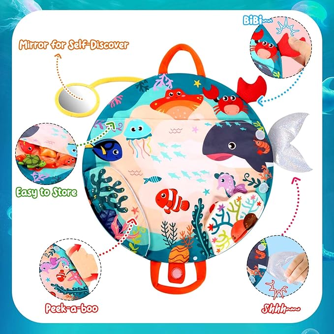 FREYBLI Montessori Toys for 1 Year Old - Cloth Toddler Fishing Game with Stacking Cups, Fishing Toy for One Year Old Boy Girl First Birthday Gifts, Sorting Learning Baby Toy 1-3 Easter Basket Stuffers