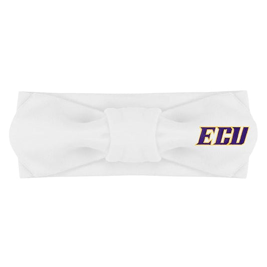 Creative Knitwear East Carolina Pirates Infant Girls White Solid Hair Knot Headband Embroidered Logo - Size Newborn - 4T