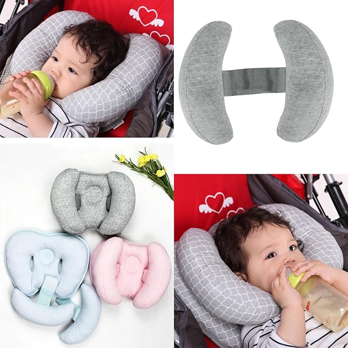 PENINSULA LOVE Baby Head Neck Support Pillow, 2 in 1 Baby Travel Pillow Banana Shape Adjustable Head Cushion for Toddler Kids Pushchair Stroller Car Seat