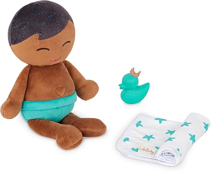 LullaBaby – 14-Inch Bath Doll – Warm Skintone & Blonde Hair Baby Boy with Accessories – Soft Plush Body – Real Water Play – Toddler Toy – Ages 2+