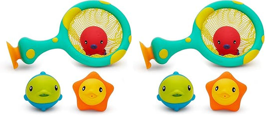 Munchkin Catch and Score Basketball Bath Toy, Multi , 4 Piece Set (Pack of 2)