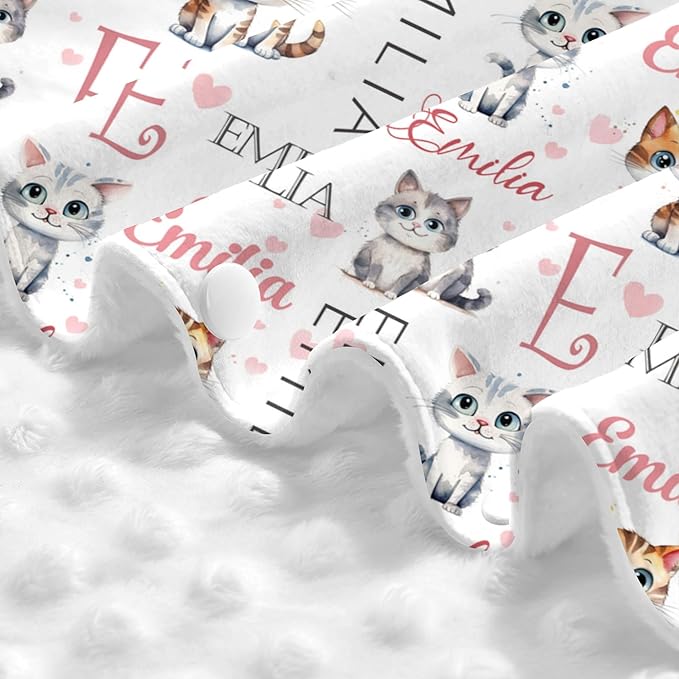 Custom Baby Car Seat Canopy Personalized Car Seat Covers with Name for Baby Boys Girls Customized Cat Nursing Breastfeeding Cover Infant Carseat Canopies Newborn Minky Baby Blanket
