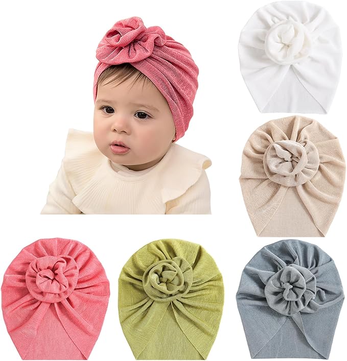 Newborn Babies Headwrap Hat Infant Toddler Cotton Soft Cute Nursery Beanie Headbands Top Bowknot Cap