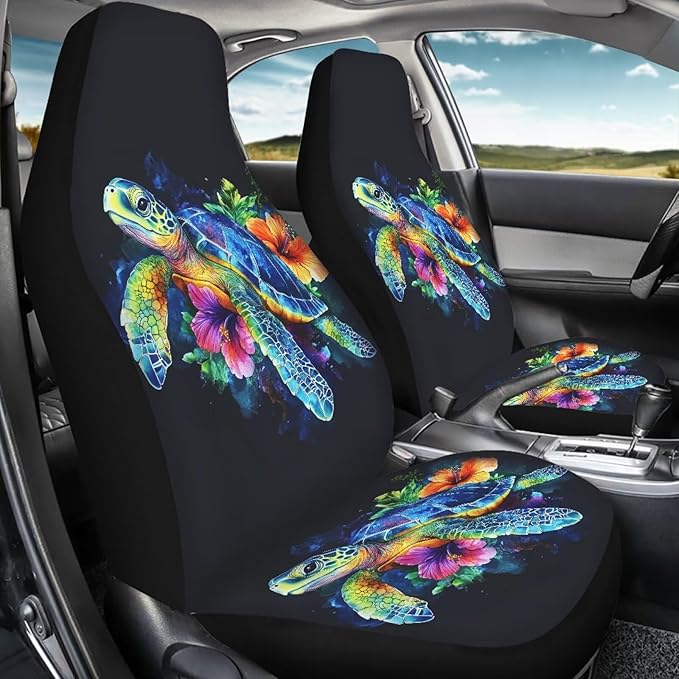 Turtle Car Front Seat Covers Waterproof Breathable Front Seat Cover Auto Interior Accessories 2 Pcs Set Protection Interior Accessories Universal Fit Most Cars