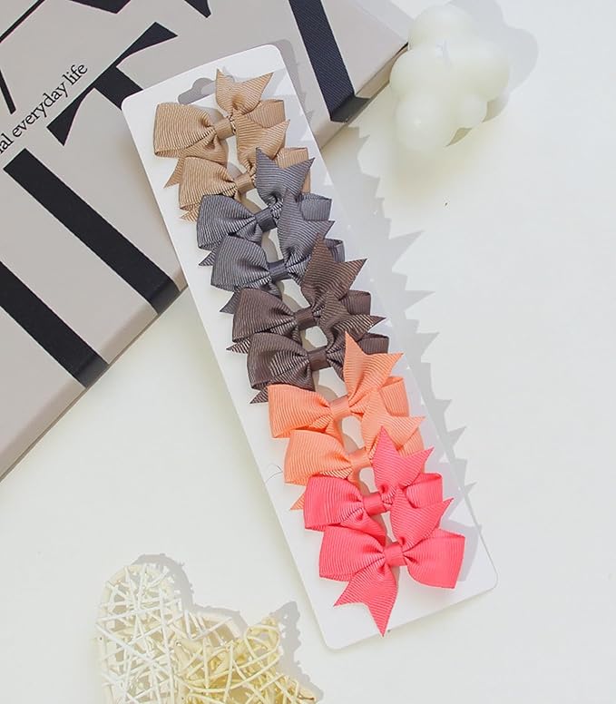 ALinmo Hair Clips for Girls - 80PCS Fully Lined Tiny Alligator Bows in Pairs for Infants and Toddlers