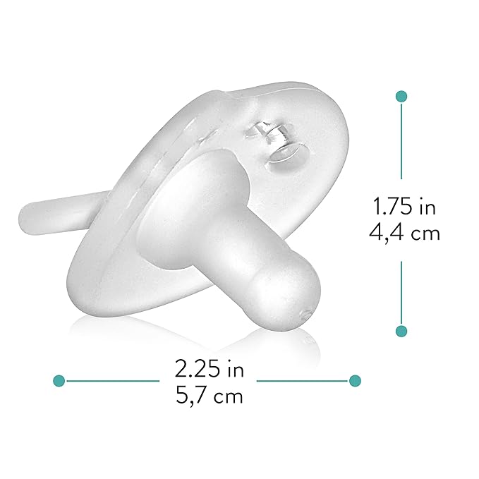 Evenflo Feeding Balance Plus Stage 1 Cylindrical Baby, Newborn and Infant Pacifier - Developed with Pediatric Feeding Specialists - 0 to 6 Months - Clear - (Pack of 6)