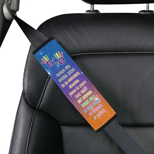 Person with Special Needs Seat Belt Cover Special Need Autistic Car Seat Belt Covers for Kid Children Autsim Awareness Medical Alert Seat Belt Cover 27