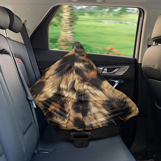 Forchrinse Leopard Print Nursing Cover Breastfeeding Scarf Babies Soft Car Seat Cover for Boys and Girls Infant Carseat Canopy Multi-Use Git