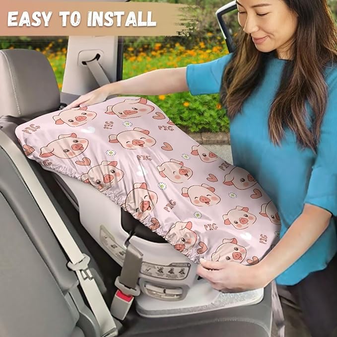 XYZCANDO Pig Print Car Seat Covers for Babies Cute Car Seat Cover Baby Travel Easy to Install Car Seat Sun Cover for Baby Replacement Infant Car Seat Protector Toddler Car Accessories 2025