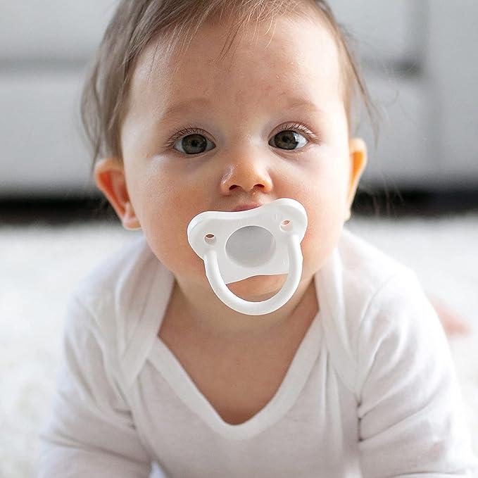 Dr. Brown's HappyPaci 100% Silicone, Newborn Baby Pacifiers 0-6 Months, BPA Free, White, Pink, Light Pink, Cool Gray, and Black, 6 Pack