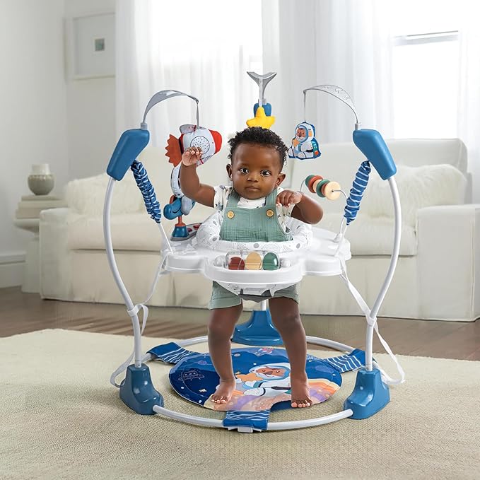 Baby Activity Center, Baby Jumper Activity Center with Music, Interactive Toys, 360° Rotating Seat, 3 Adjustable Heights, Infant Activity Jumper for 6+ Months (Space Tiger)
