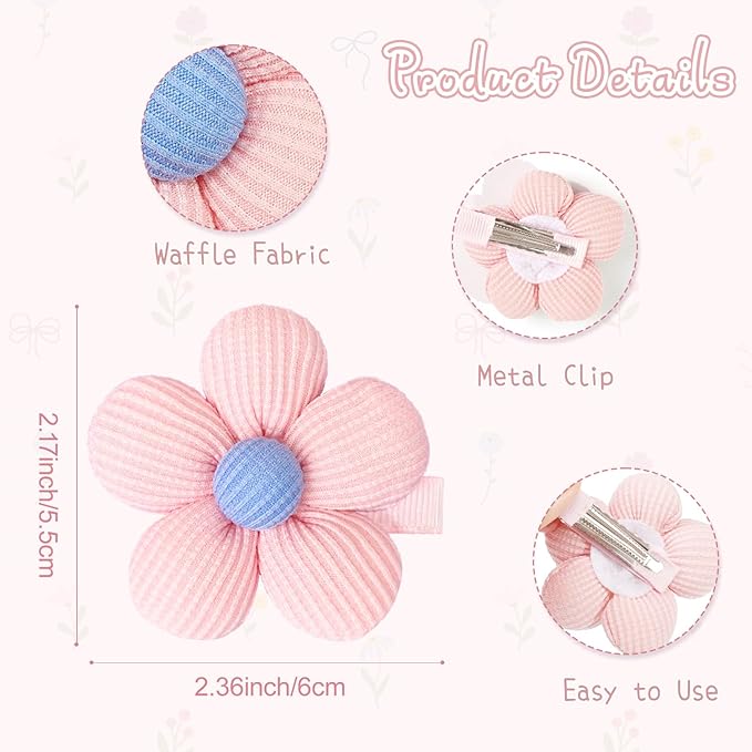 CÉLLOT Flower Hair Clips,10 Pcs Non-Slip Flower Bows Alligator Clips Hair Accessories for Girls Toddlers Teens and Women