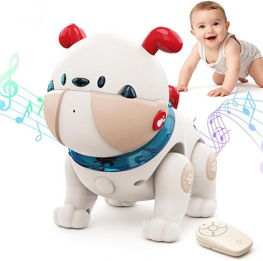 Baby Toys for 6-12 Months: Musical Crawling Dog Toy with Dancing, Recording & Lights, First Birthday Gift for Boys & Girls, Tummy Time Sensory Toy for Toddlers 1-3