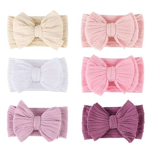 AQOKKA Baby Bows Headbands Nylon Baby Girl Headbands Soft Handmade Hairbands Toddler Hair Accessories for Girls Baby Newborn Infant Kids