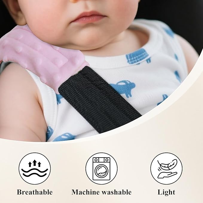 2-Pack Car Seat Strap Covers, Infant Seatbelt Covers, Velvety Soft Double-Sided Use Car Seat Shoulder Strap Pads for Infant Toddler, Colorful Flower