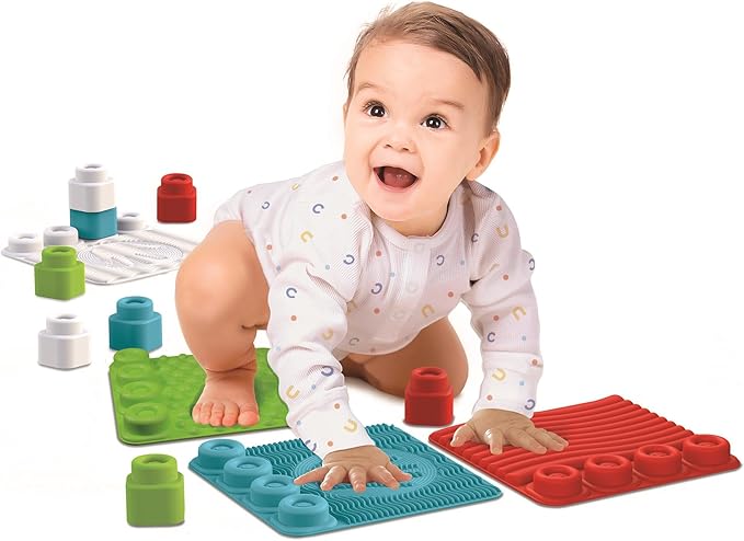 Clementoni- Soft Clemmy Touch, Crawl & Play Sensory Path: Safe & Fun Playmat for Crawling Babies & Toddlers, Develops Tactile Skills & Builds Imagination, 8 Maulticoloured Pieces (6+ Months)