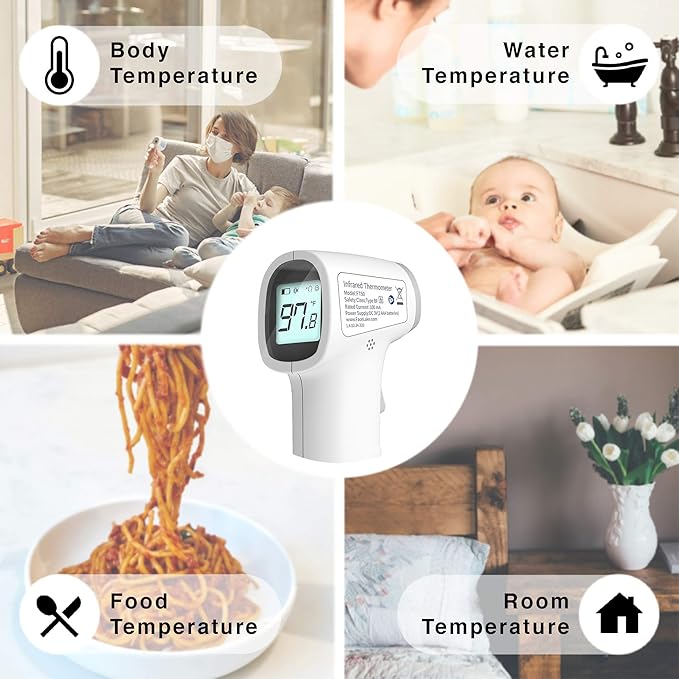 FT50 Non Contact Thermometer Infrared Fever Monitor Screen Display for Adults Kids Batteries Warranty