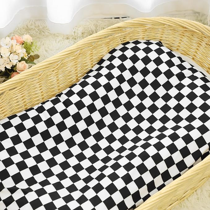 DILIMI Baby Lounger Cover for Boys and Girls, Removable Cover Ultra Soft Comfortable Lounger Slipcover, Black Checkerboard (Lounger not Included)