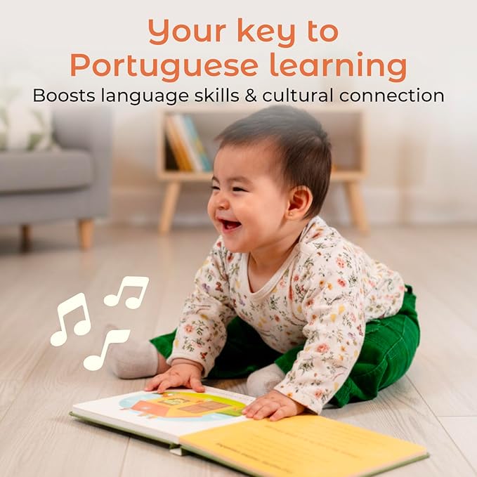 Cali's Books Brazilian Nursery Rhymes Book - Portuguese Sound Book for Toddlers 1-3 Years Old, Educational Music Toys for Bilingual Kids with Lyrics & Translations, Musical Baby Books for Children