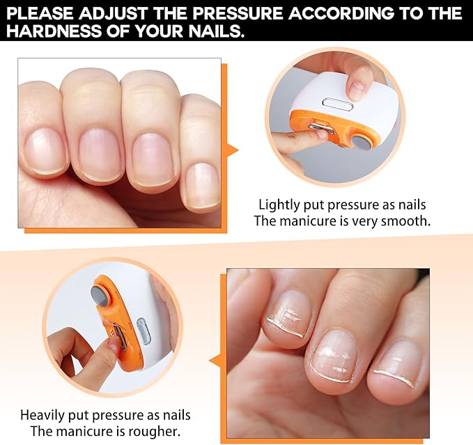 Electric Nail Clipper, 3 in 1 Electric Nail Trimmer and Polisher with LED Light & Clip Storage, USB Rechargeable, 2 Speed Electric Nail File for Baby, Seniors, Kids, Caregivers