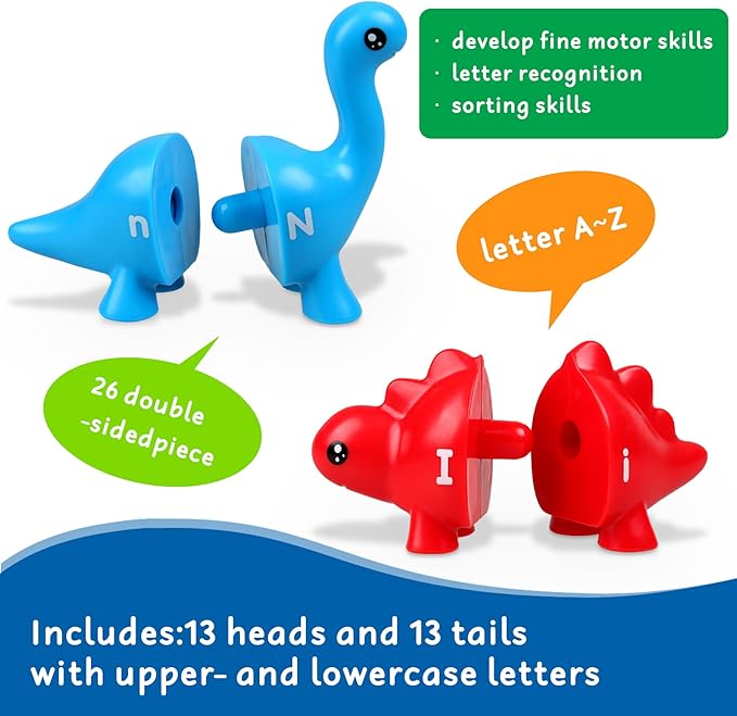 Anzimo Toddler Dinosaur Montessori Toys for 1 2 3 4 Year Old Boy Girl Birthday Gift - Kids Preschool Learning Activities Educational Travel Outdoor Sensory Toys for Toddlers 1-3