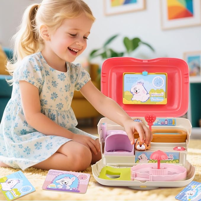 nicknack Interactive Music Toy for Toddlers, Electronic Mini Puppy & Singing Dog House Playset, Fun Pretend Play with Sounds Songs Educational Toy for 3 4 5 6 Year Old Boys Girls, Ideal Birthday