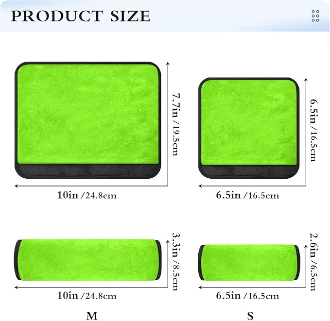 ODAWA Lawn Green 2PCS Car Seat Shoulder Strap Pads, Soft Seatbelt Shoulder Pad Harness Pads, Flannel Car Seat Protector Pad Universal for Truck, Car, SUV 10 x 7.7 in