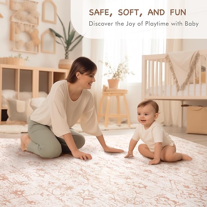 Extra Large Baby Play Mat - 4FT x 6FT Foam Puzzle Floor Mat for Kids & Toddlers (Persia Rhombic Pattern)
