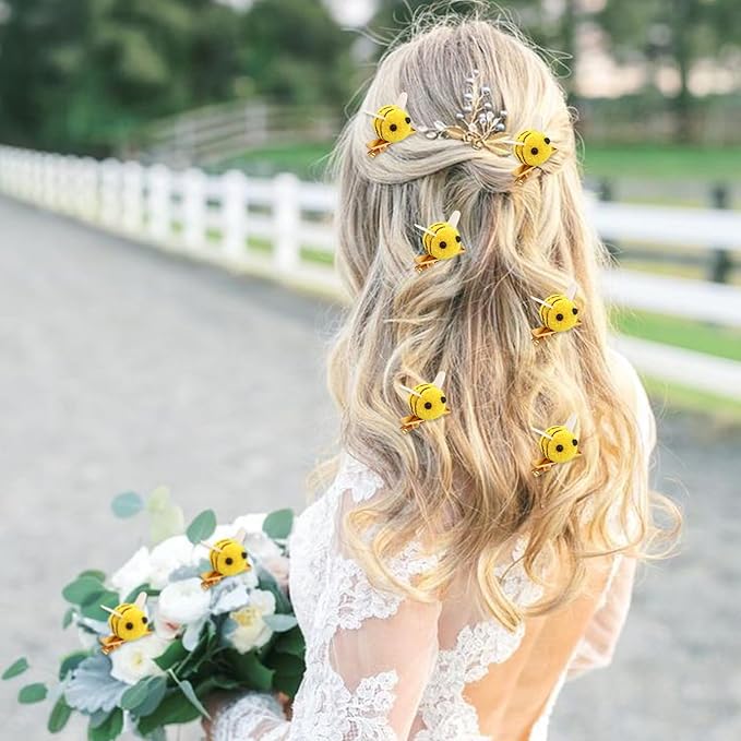 10 Pcs Bee Hair Clips Women Bangs Alligator Clips Spring Themed Birthday Decoration Accessories Animal Daily Hairpins Bobby Pins