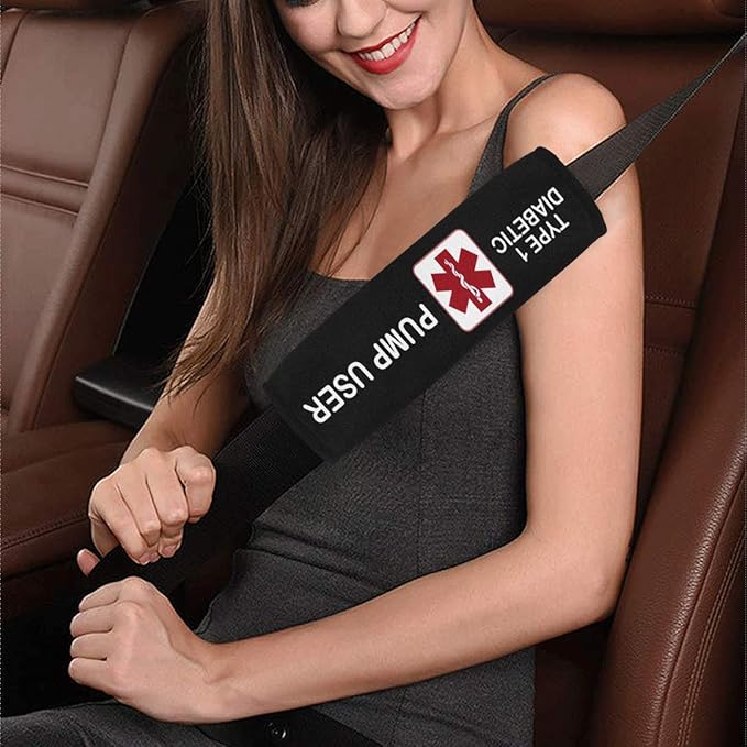 Type 1 Diabetic Pump User Seat Belt Cover Medical Alert Seat Belt for Kid Best Gift for Children