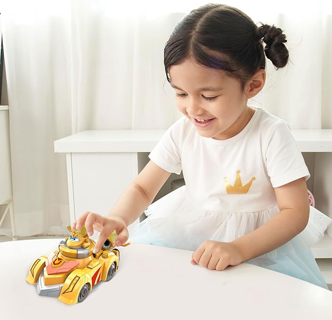 Super Wings Golden Boy Spinning Battling Tops & Cars Toys, Yellow Car Toys for Kids Age 3+, Little People Race Toy Cars for Boys and Girls, Best Gifts for Kids Boys Girls
