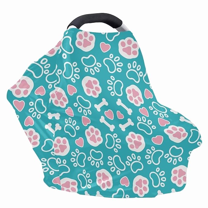 Cute Paws Nursing Breastfeeding Covers Dust Cover Soft Multifunctional Breathable Stroller Canopy Covers for Babies Privacy Protection Breastfeeding Scarf