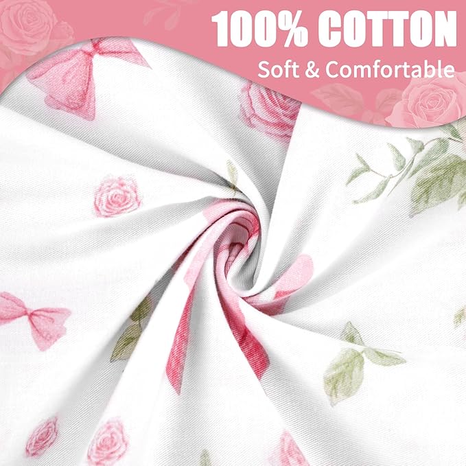 Baby Lounger Cover for Boys Girls, Reversible Baby Nest Cover, Adjustable Baby Lounger Replaceable Cover for Infant Newborn, Portable and Machine Washable, Cotton Pink Rose Cover Only