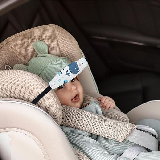 3 Pcs Baby Head Support for Car Seat Stroller Seat Neck Relief Head Band Straps Headrest for Toddler Kids Children Child Baby Infant Sleeping Traveling(White and Grey)