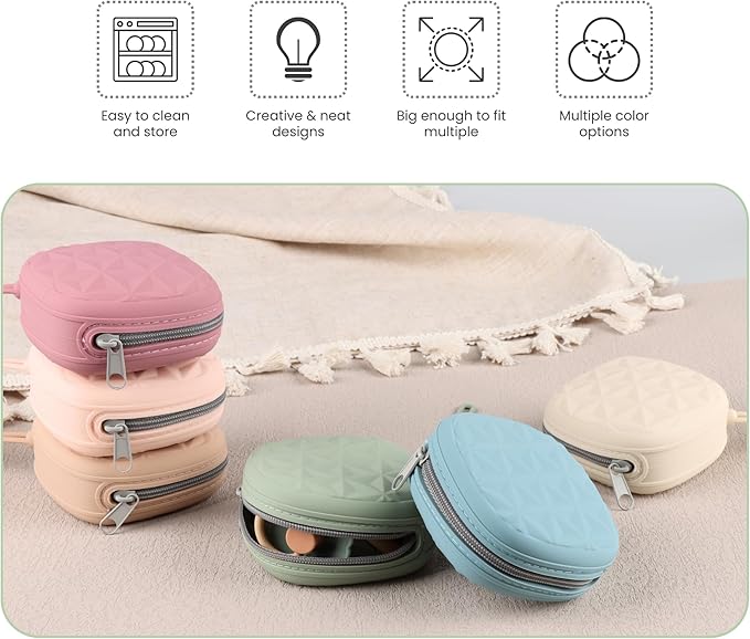 Silicone Pacifier Case for Diaper Bag, Newborn Baby Pacifier Holder Case For Boys & Girls (Color 3)
