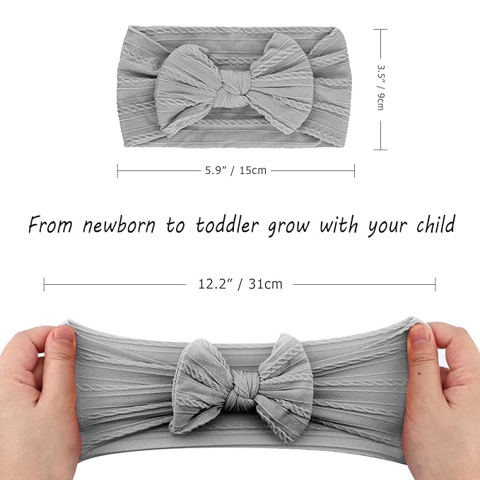 DRESHOW BQUBO Baby Nylon Headbands Hairbands Hair Bow for Girls Newborn Infant Toddlers Hair Accessories