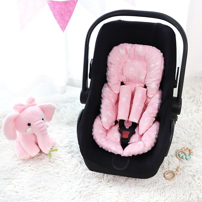 Infant Car Seat Insert, Ultra-Soft Newborn Car Seat Insert, Perfect for Car Seat, Stroller, Swing, Tiny Floral
