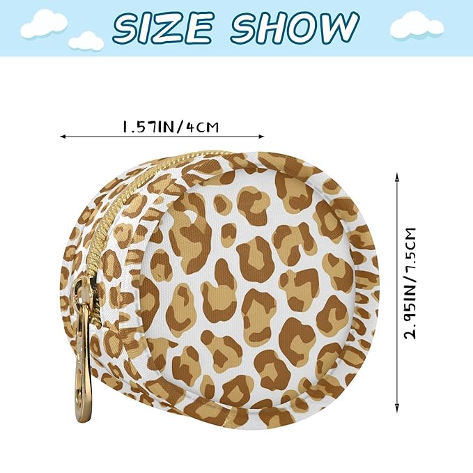 Leopard Print Pacifier Holder Case for Diaper Bag Portable Travel Pacifier Storage Case with Clip Newborn Baby Pouch for Baby Boys Girls Purse Outdoor