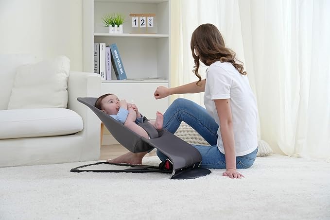 Fabric seat for Bouncer Belltop Compatible with BabyBjörn Bouncer: Soft & Bliss. Cover for Baby Bouncer (seat): Hypoallergenic & Breathable. Seat for Baby Swing: Ergonomic (Grey)