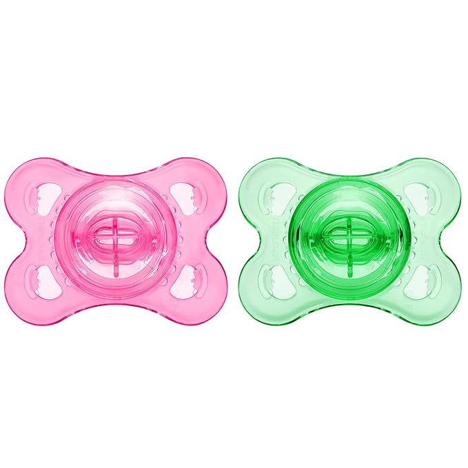 LittleForBig Bigshield Generation-3 Big Sized Pacifier Candy Gloss 2 Paci Pack - Pink and Green