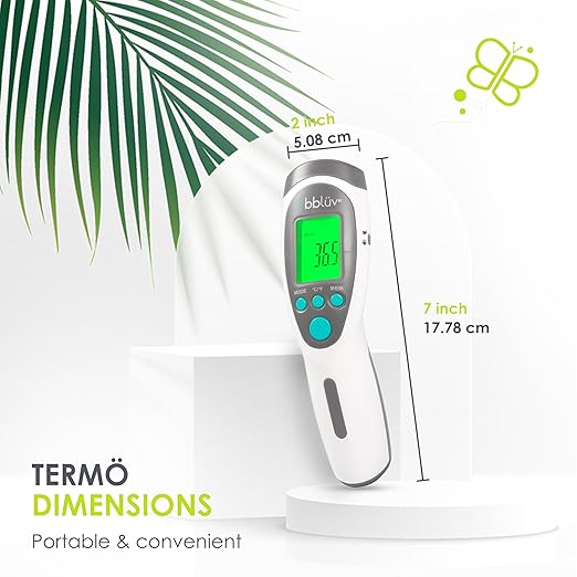 bblüv - Termö - Infrared Digital Thermometer, Non-Contact Forehead Temperature for Adults and Kids, Digital Thermometer for Home with Fever Indicator, Non-Touch Accurate & Instant Temperature Reading