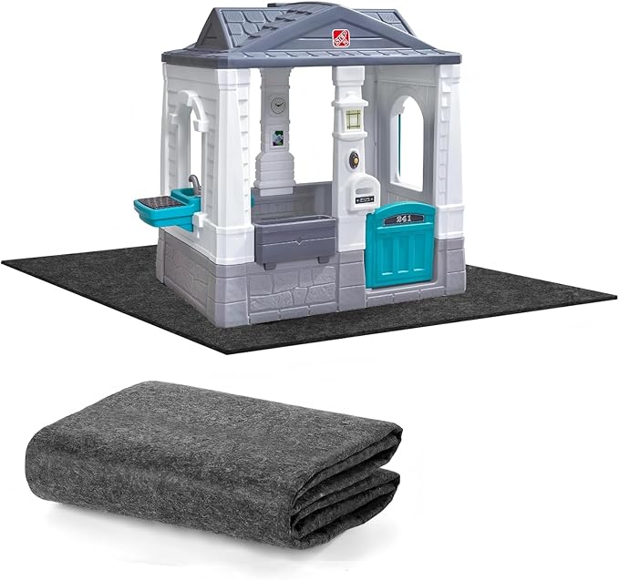 Outdoor Playhouse Mat Extra Large, 55"X55" Waterproof Play Mat Non Slip Activity Rug Pad, Portable Mat for Game House Playhouse Accessories
