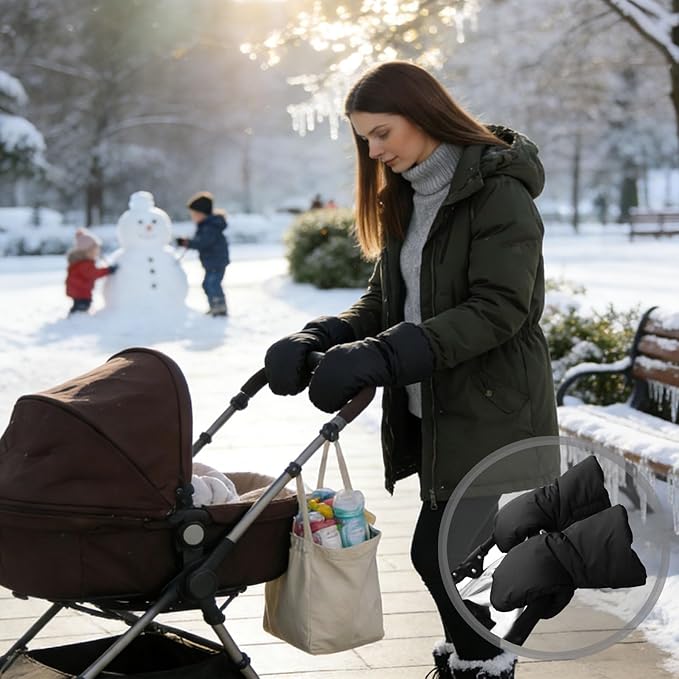 XGOPTS Baby Stroller Gloves Universal Warm Hand Muffs Mittens Winter Waterproof Pram Hand Warmers Thick Pushchair Mittens