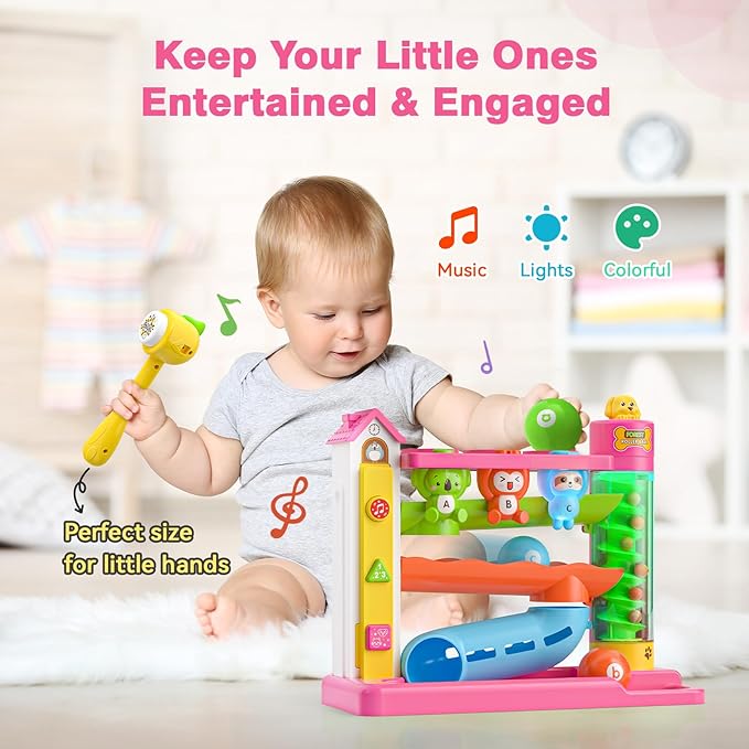 Musical Baby Toy for 1 Year Old Girl Gifts, 1st Birthday Girl Boy Gift First Xmas Present for Toddler 1-2, Interactive Learning Educational Toy for Baby 6-12-18 Months