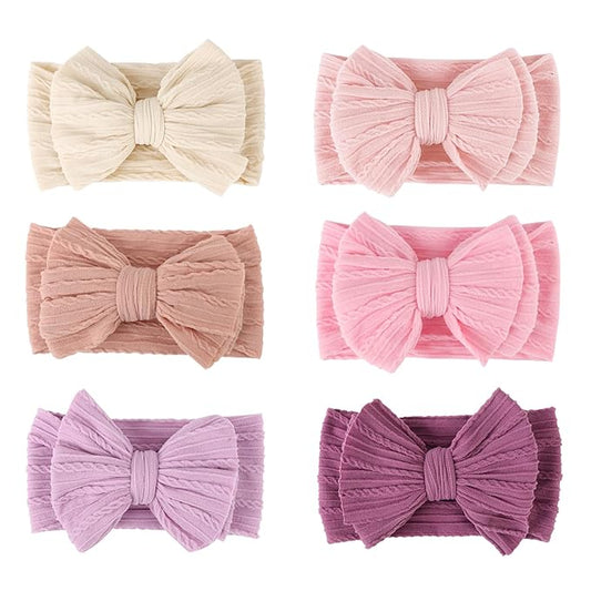 AQOKKA Baby Bows Headbands Nylon Baby Girl Headbands Soft Handmade Hairbands Toddler Hair Accessories for Girls Baby Newborn Infant Kids