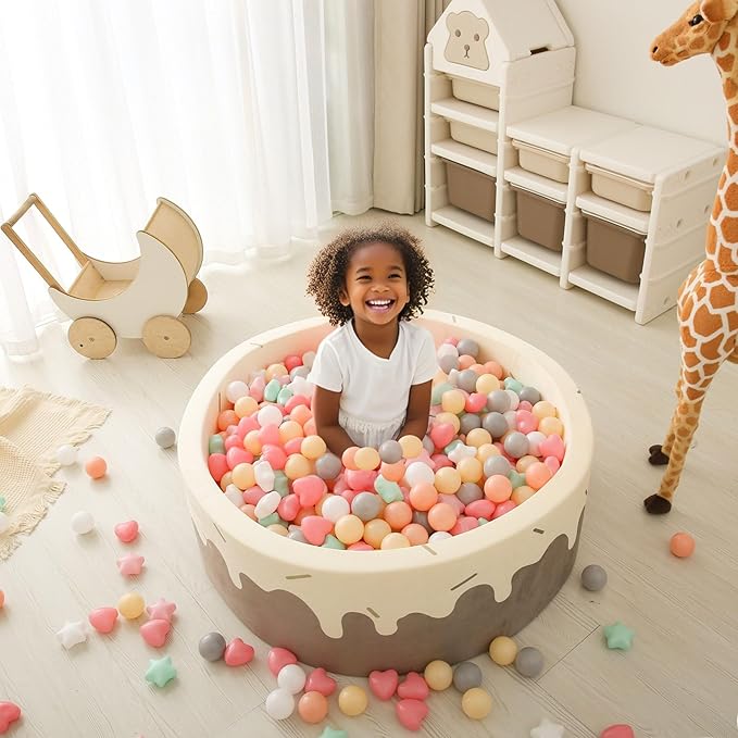 GOGOSO Ball Pit Balls,Plastics Balls for Ball Pit, Stars Hearts Shape for PastelBall for Toddlers Kids